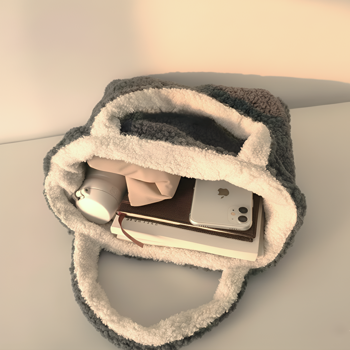 Dubbelzijdige teddy shopper