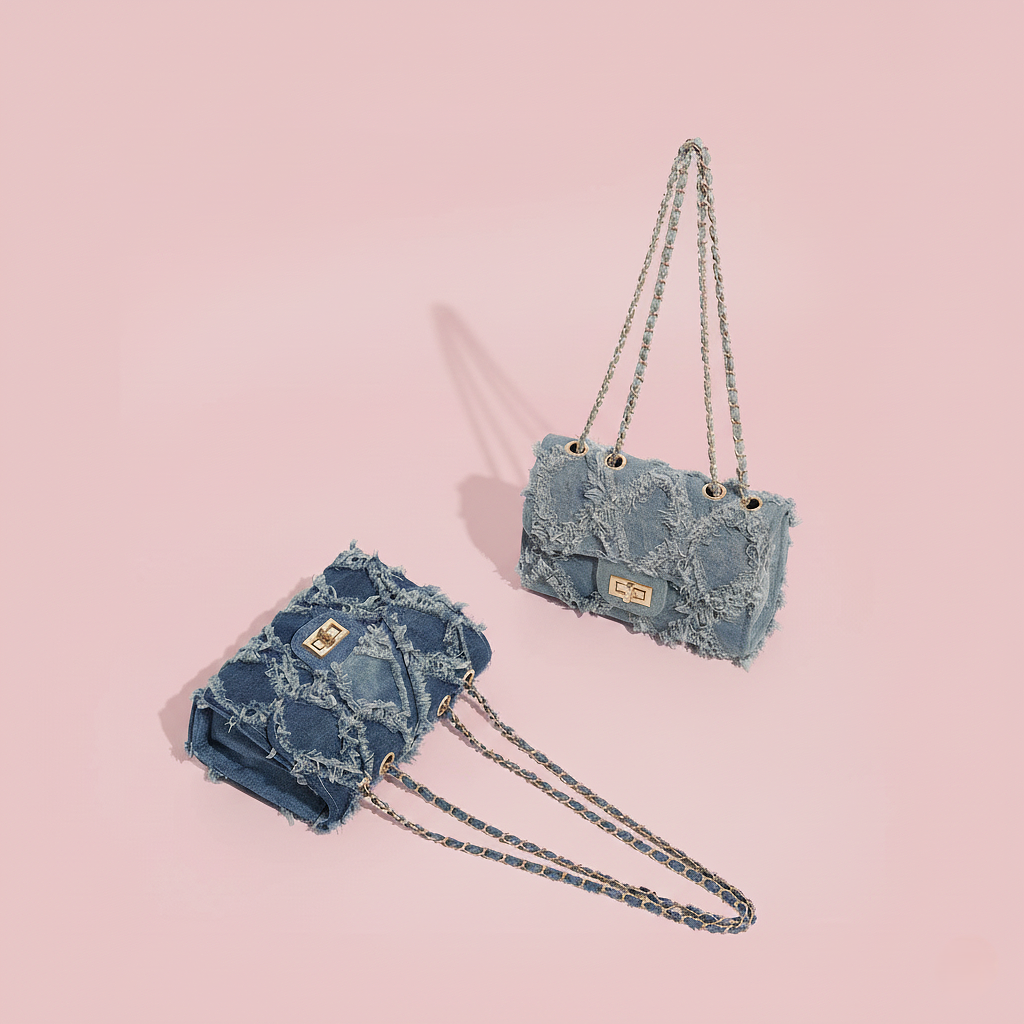 Stijlvolle denim schoudertas