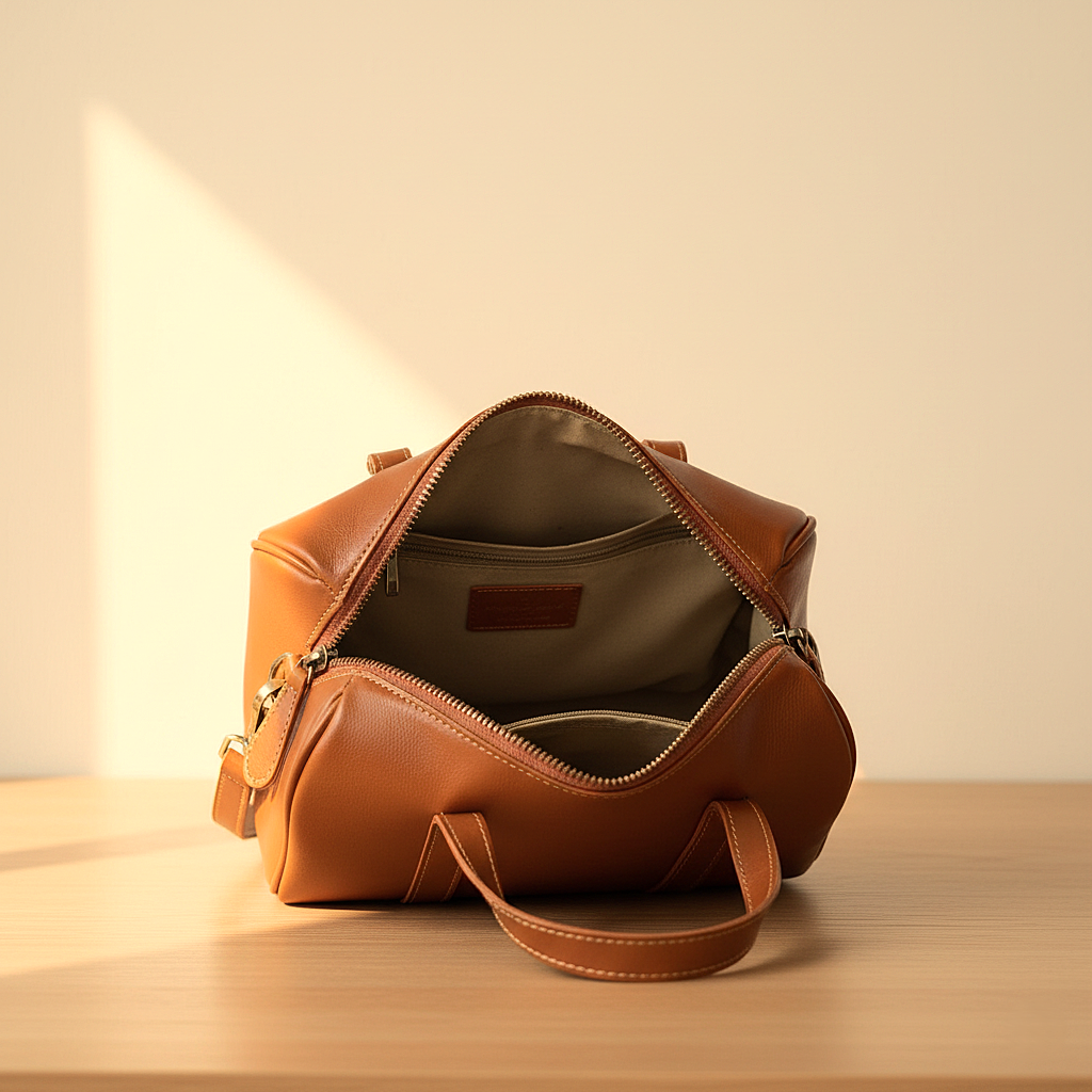 Minimalistisch vintage leren tasje