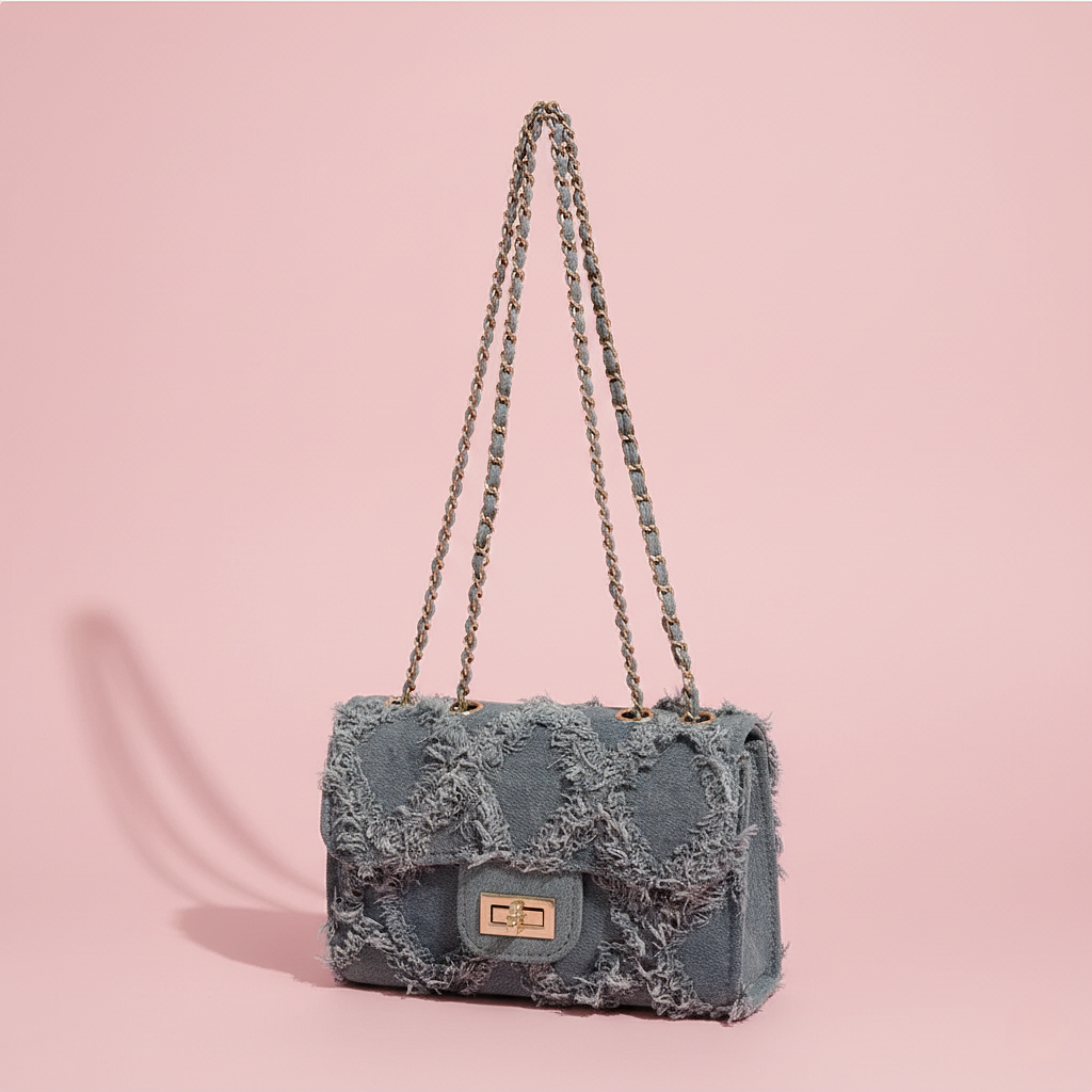 Stijlvolle denim schoudertas