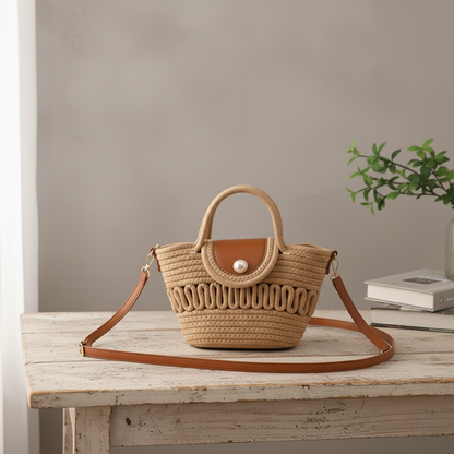 Gevlochten zomerse schoudertas