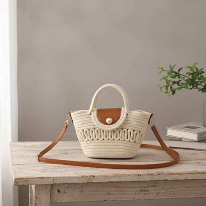 Gevlochten zomerse schoudertas