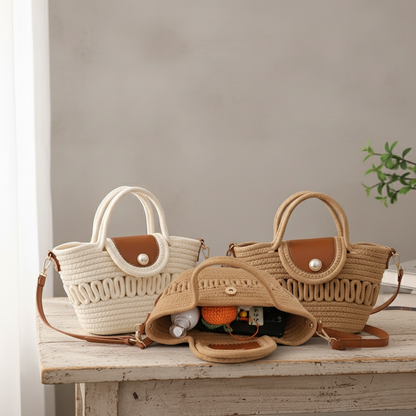 Gevlochten zomerse schoudertas